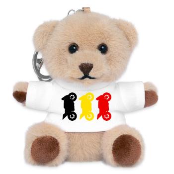 Moto Belgique Flag Motorsport Biker - Porte-clés ourson - blanc - Devant