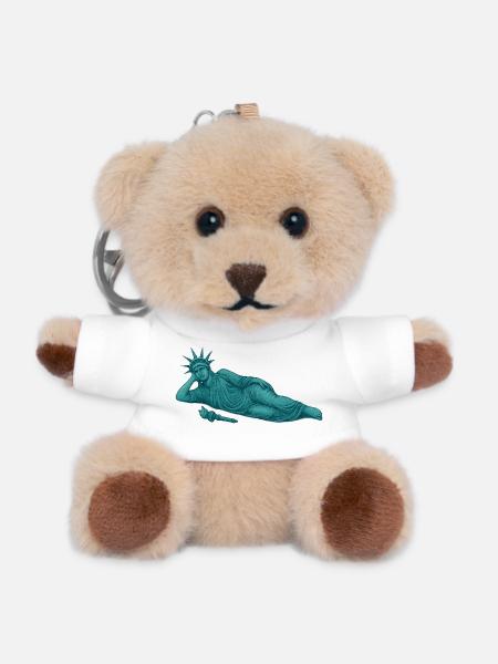 Reclining Statue of Liberty – Chill Vintage Graphi - Teddy Keyring - white