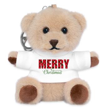 Merry Christmas Plaid Script - Teddy Schlüsselanhänger - Weiß - Vorne