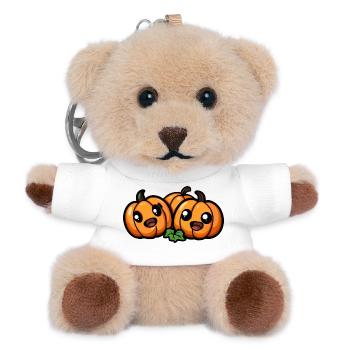 Pumpkin Halloween Cute Comic - Teddy Keyring - white - Front