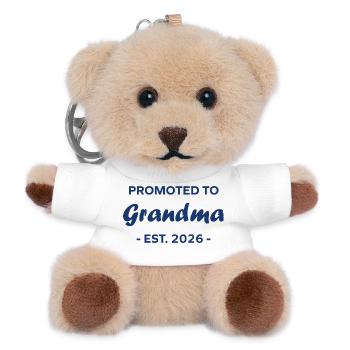 Promoted to Grandma - Est. 2026 - Teddy Keyring - white - Front