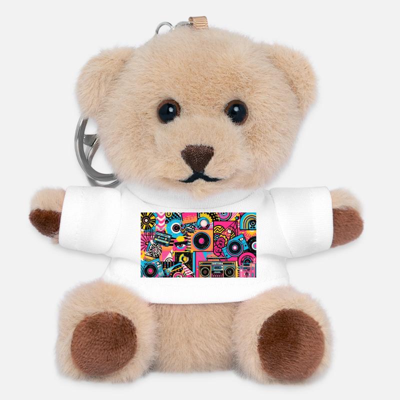 Pop-Art - Teddy Schlüsselanhänger - Weiß