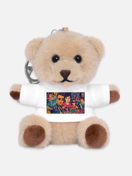 Pop Icons - Teddy Keyring - white