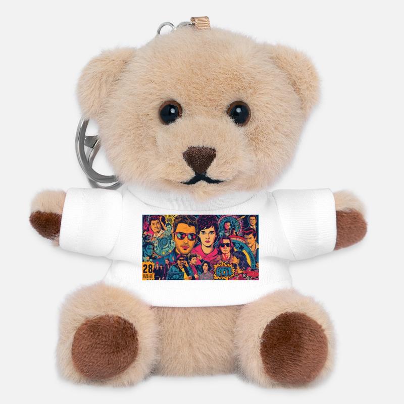 Pop-Symbole - Teddy Schlüsselanhänger - Weiß