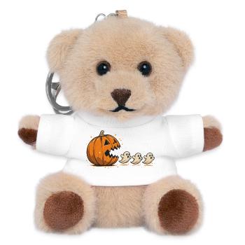 Funny Adventure Halloween Pumpkin Eating Ghosts - Teddy Keyring - white - Front