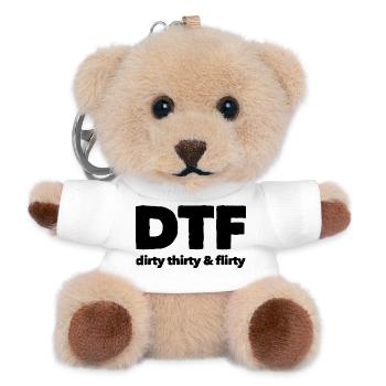 Dirty Thirty Flirty Dtf 30. Geburtstag - Teddy Schlüsselanhänger - Weiß - Vorne