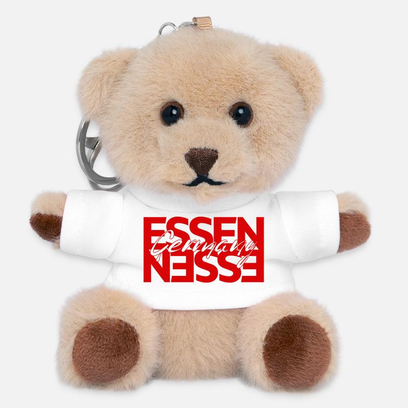 Essen Germany - Teddy Keyring - white