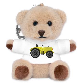 tracteur - Porte-clés ourson - blanc - Devant