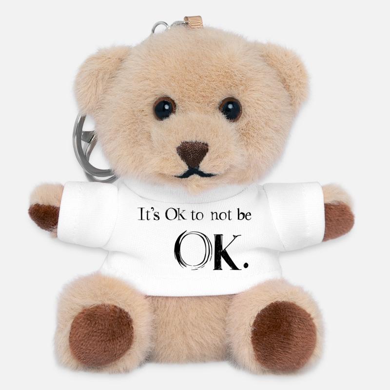 Ok de ne pas aller bien - Porte-clés ourson - blanc