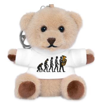 Evolution to Tuba Player Grunge Design - Teddy Keyring - white - Front