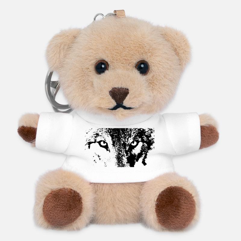 115304478_146019227_wolf_eye - Teddy Keyring - white