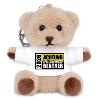 Attention of free-roaming pensioners in 2026 | Retirement - Teddy Keyring - white - Front