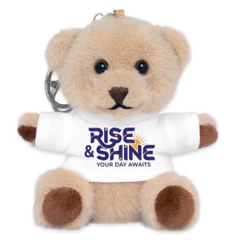 Rise and Shine - Morning Routine Goals - Teddy Keyring - white - Front