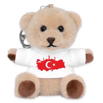 Türkische Landkarte mit Moschee-Silhouette - Teddy Schlüsselanhänger - Weiß - Vorne