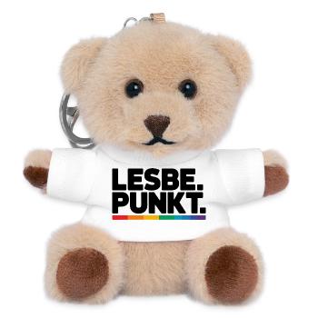  Lesbe Punkt Stolzer Lesbian Pride Spruch LGBT CSD - Teddy Schlüsselanhänger - Weiß - Vorne