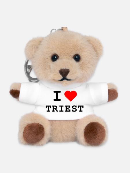 I love Trieste - I love Trieste - Teddy Keyring - white