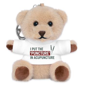 Ich lege die Einstichung in Akupunktur-Profi - Teddy Schlüsselanhänger - Weiß - Vorne