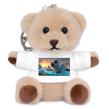Süßes Robbenbaby auf Eisscholle - Teddy Keyring - white - Front