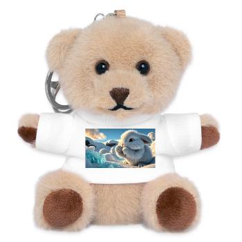 Niedlicher Schneehase mit Eiskristallen - Teddy Keyring - white - Front