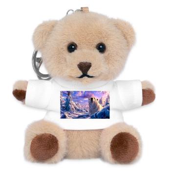 Magical Polar Bear Winter Dream Fantasy Art - Teddy Keyring - white - Front