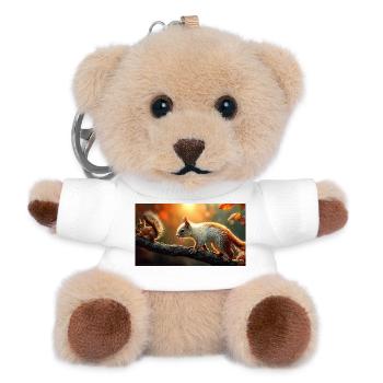 Autumn Squirrel Golden Hour Cute Nature - Teddy Keyring - white - Front