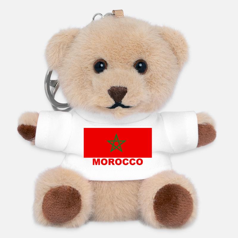Maillot du Maroc - Porte-clés ourson - blanc