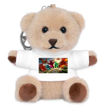 Gummibärchen-Abenteuer im Frühlingslicht - Teddy Schlüsselanhänger - Weiß - Vorne