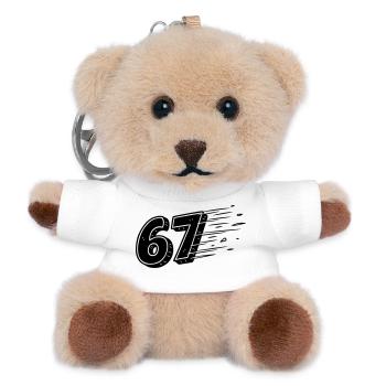 67 Meme Speedlines – Schnelle Comiczahl - Teddy Schlüsselanhänger - Weiß - Vorne