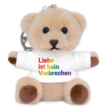 Liebe ist kein Verbrechen Regenbogen - Teddy Schlüsselanhänger - Weiß - Vorne