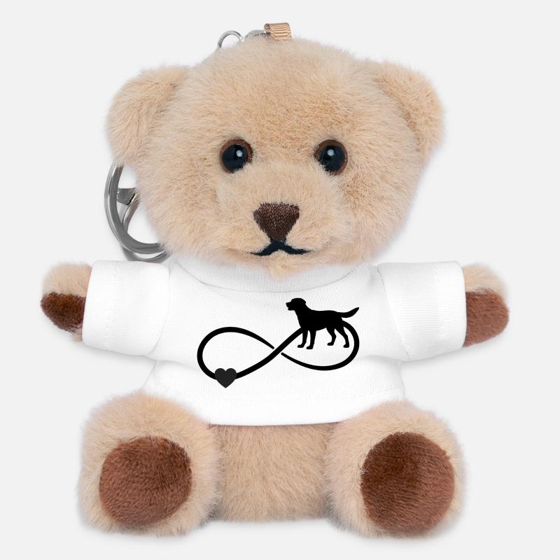 Labrador infinity sign - Teddy Keyring - white