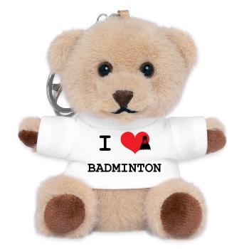 j'aime le badminton - Porte-clés ourson - blanc - Devant