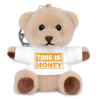 Zeit ist Geld – notlose Orange - Teddy Schlüsselanhänger - Weiß - Vorne
