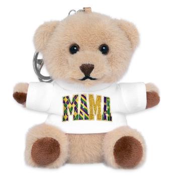 MAMA Mardi Gras Glitzerbuchstaben - Teddy Schlüsselanhänger - Weiß - Vorne