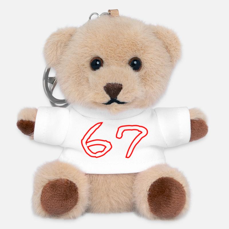 67 - Teddy Keyring - white