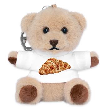 Croissant in embroidered look (printed) - Teddy Keyring - white - Front