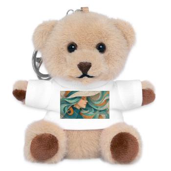 Flowing Color Portrait Turquoise - Teddy Keyring - white - Front