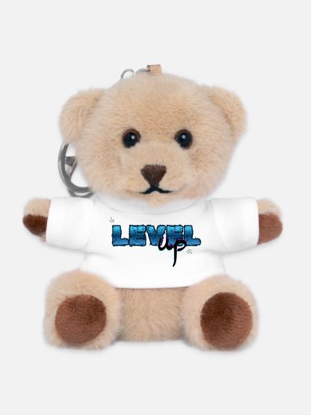 Level Up, Birthday - Teddy Keyring - white
