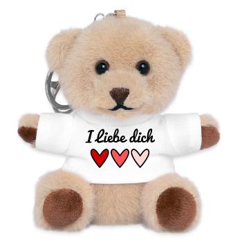 ICH LIEBE DICH. ICH LIEBE DICH. HERZ. PAAR. - Teddy Schlüsselanhänger - Weiß - Vorne
