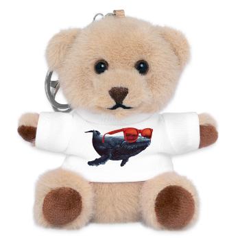 Whale with sunglasses - Teddy Keyring - white - Front