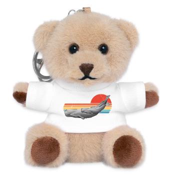 Sperm Whale Retro Sunset - Teddy Keyring - white - Front