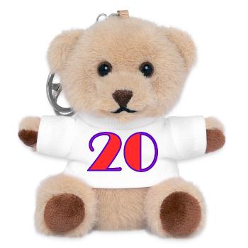 20. 20. JAHRESTAG. 20-JÄHRIGES JUBILÄUM. 20 JAHRE. - Teddy Schlüsselanhänger - Weiß - Vorne