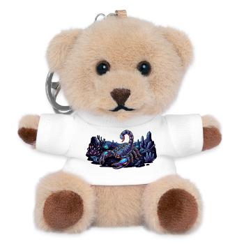 Neon Skorpion auf Nacht Wüstenplanet Motiv - Teddy Schlüsselanhänger - Weiß - Vorne