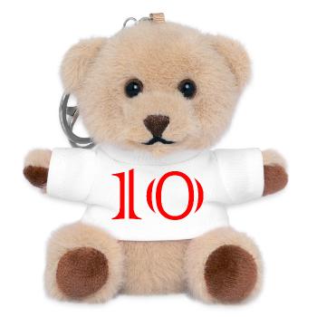 10. 10 YEARS. 10th ANNIVERSARY. 10 YEAR ANNIVERSARY. - Teddy Keyring - white - Front
