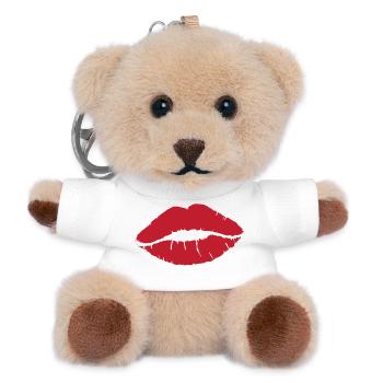 Red Kiss - Teddy Keyring - white - Front