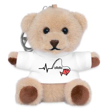 ECG Fishing Rod Fish Outline - Teddy Keyring - white - Front