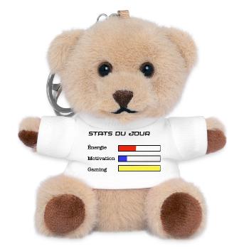 Stats du jour - gaming et humour - Porte-clés ourson - blanc - Devant
