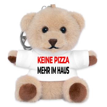 Pizza - Teddy Schlüsselanhänger - Weiß - Vorne
