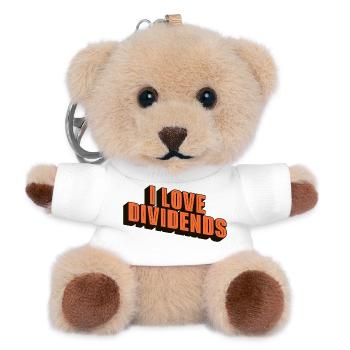 i love dividends - Teddy Keyring - white - Front