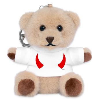 Rote Hörner - Teddy Schlüsselanhänger - Weiß - Vorne