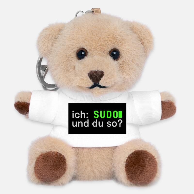 ich: SUDO und du so? Linux Sticker Design - Teddy Schlüsselanhänger - Weiß